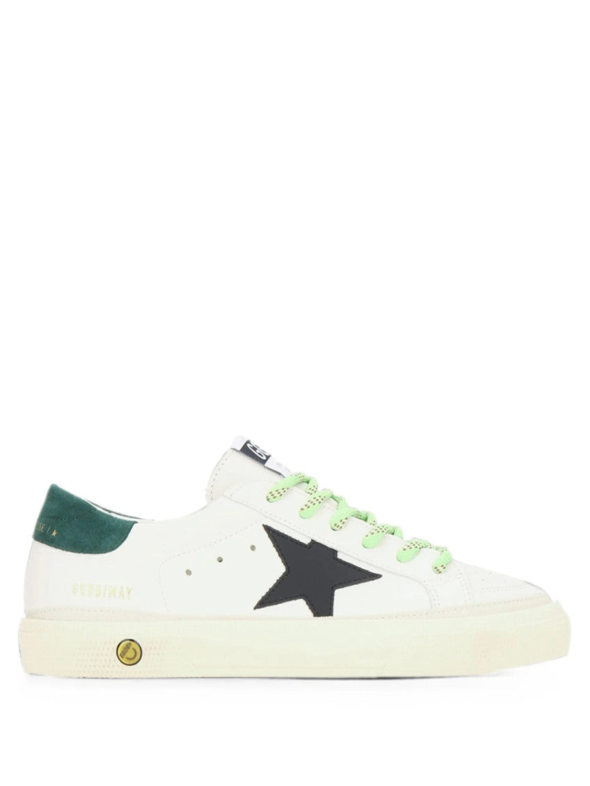 Kids White Lace-up Sneakers 1