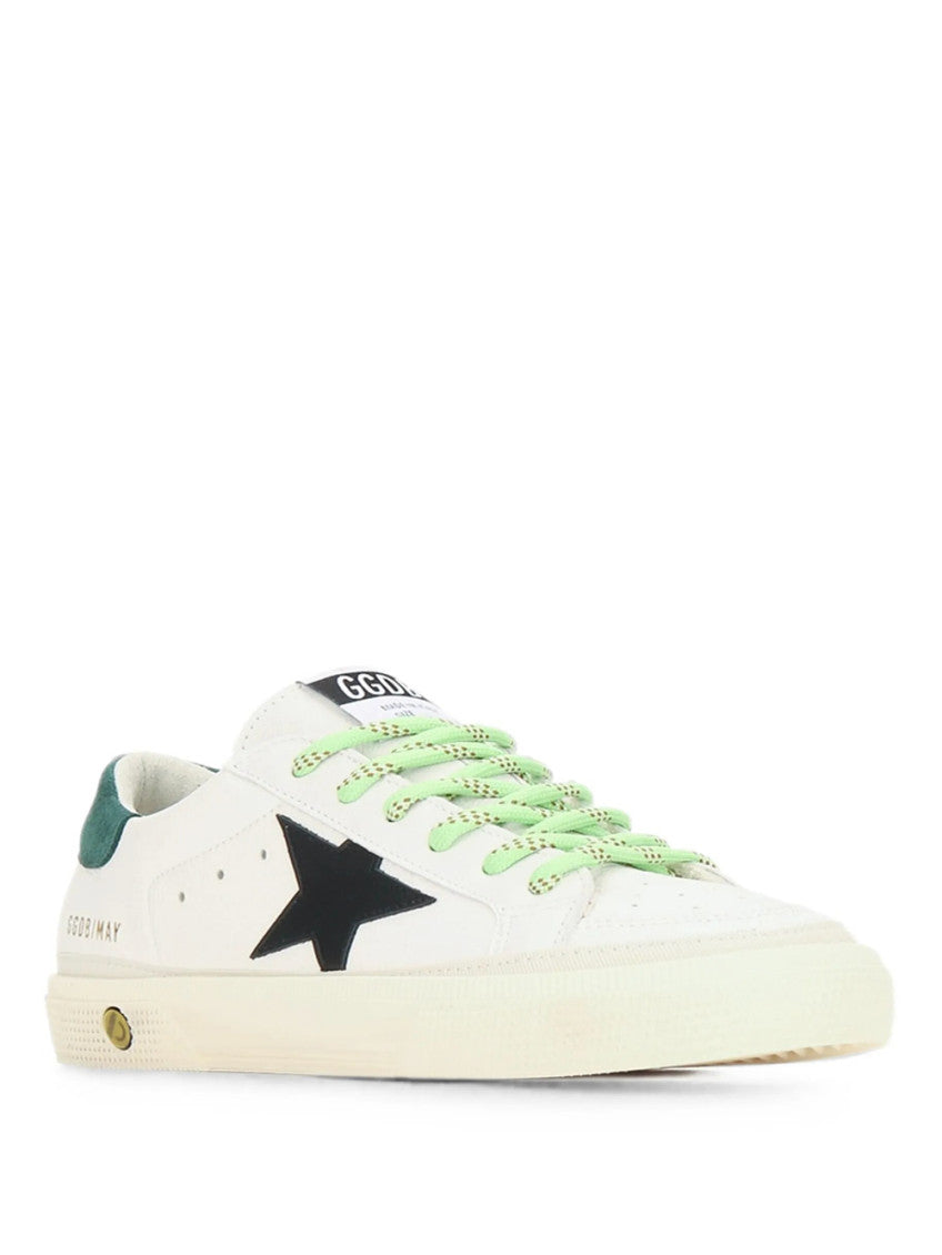 Kids White Lace-up Sneakers 2