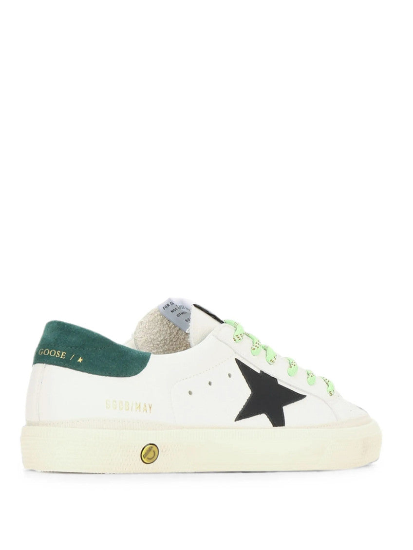 Kids White Lace-up Sneakers 3