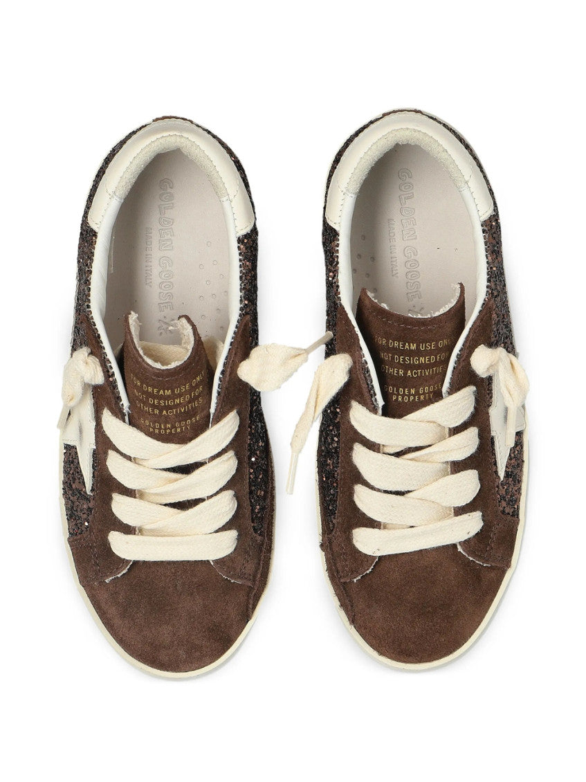 Girls Brown Lace-up Sneakers 3