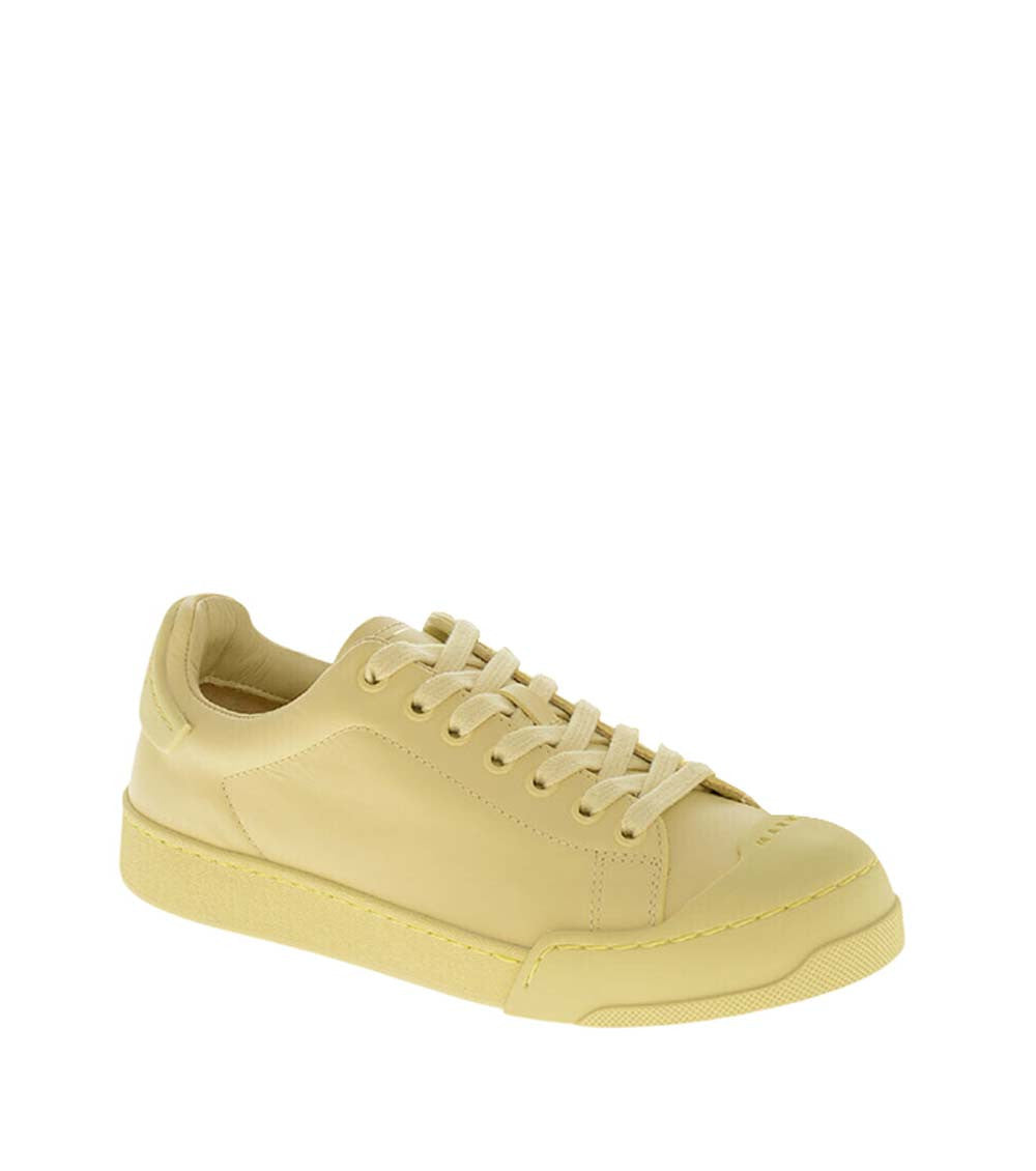 Yellow Low Leather Sneakers 2