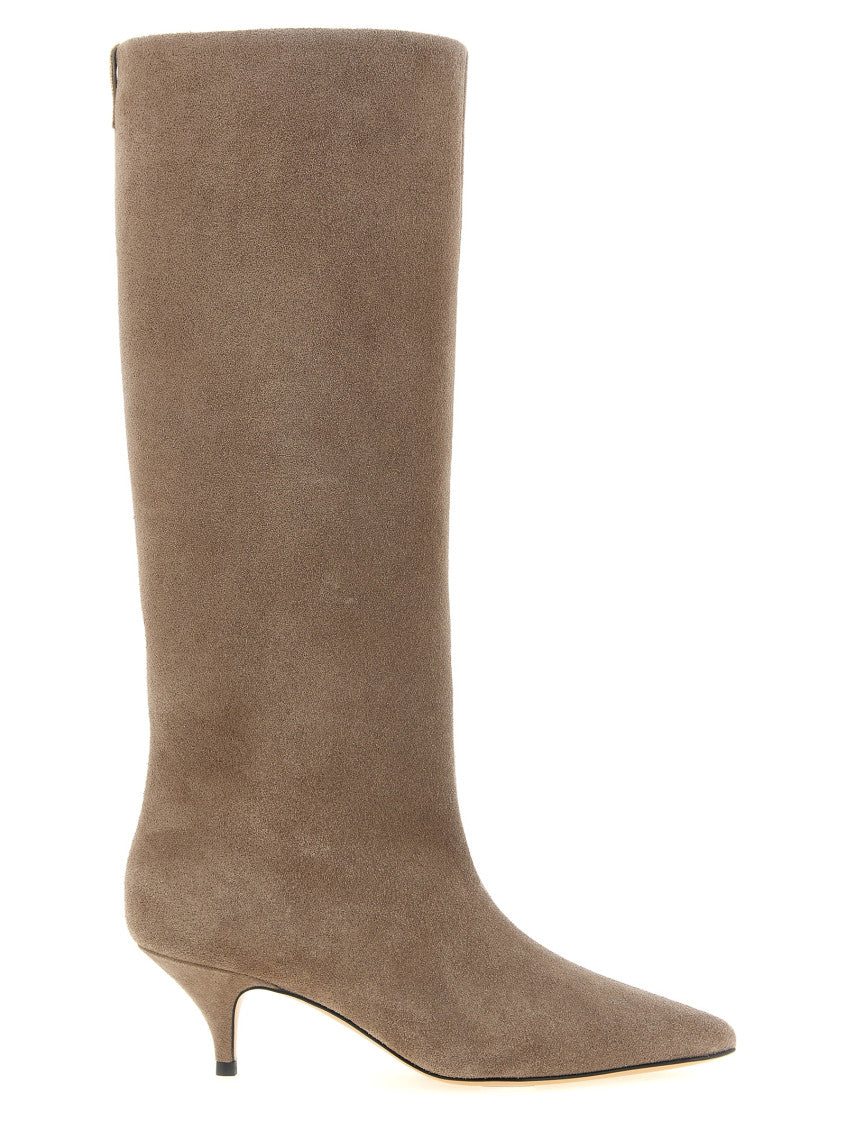 Beige High suede boots 1