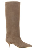 Beige High suede boots 1