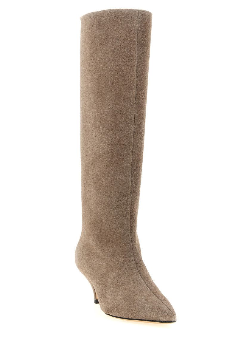 Beige High suede boots 2