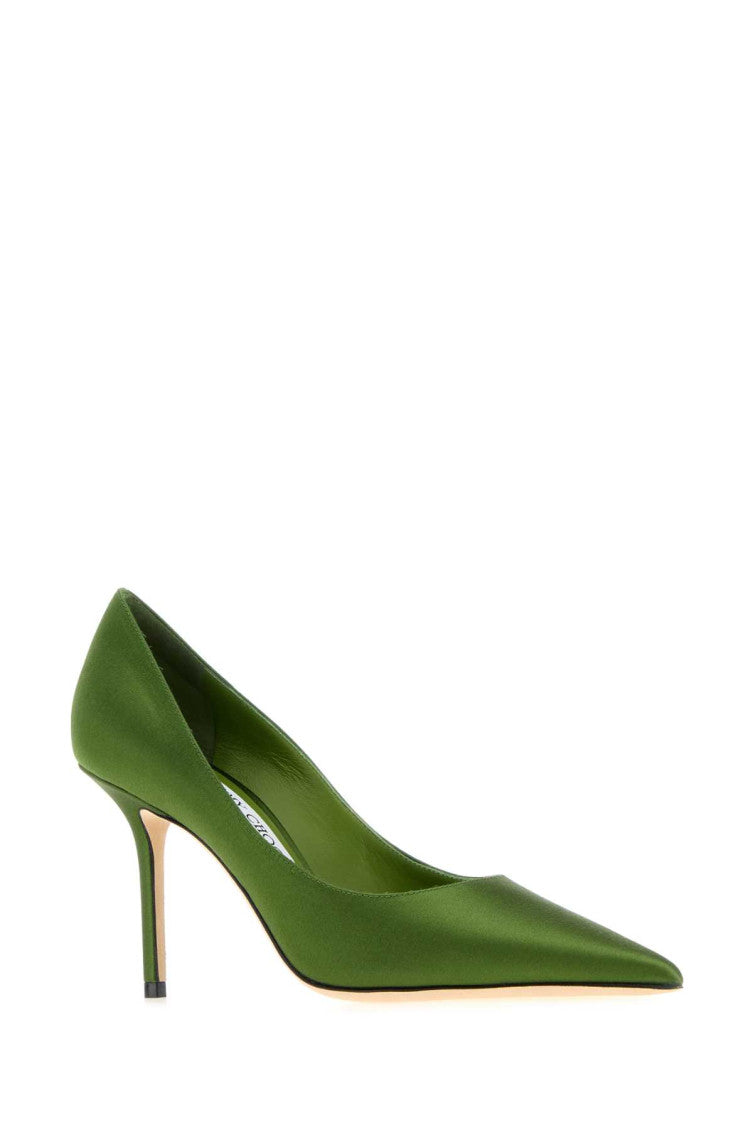 Green Satin Pumps 2