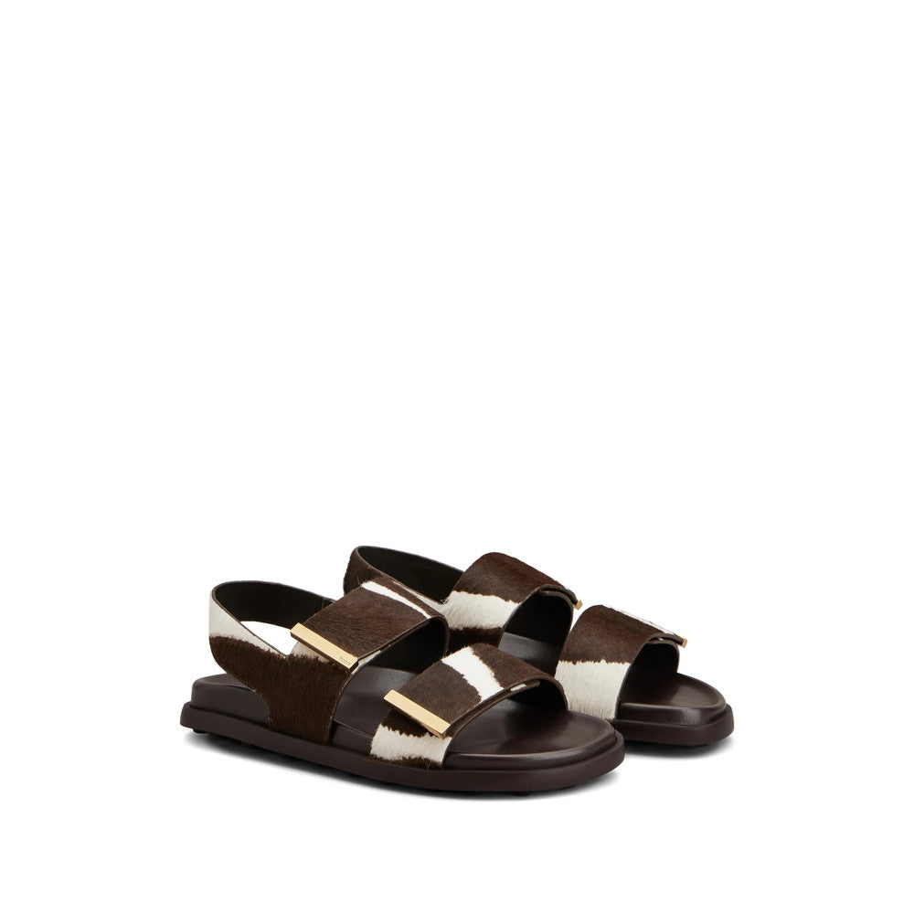 Brown Animal Print Sandals 2