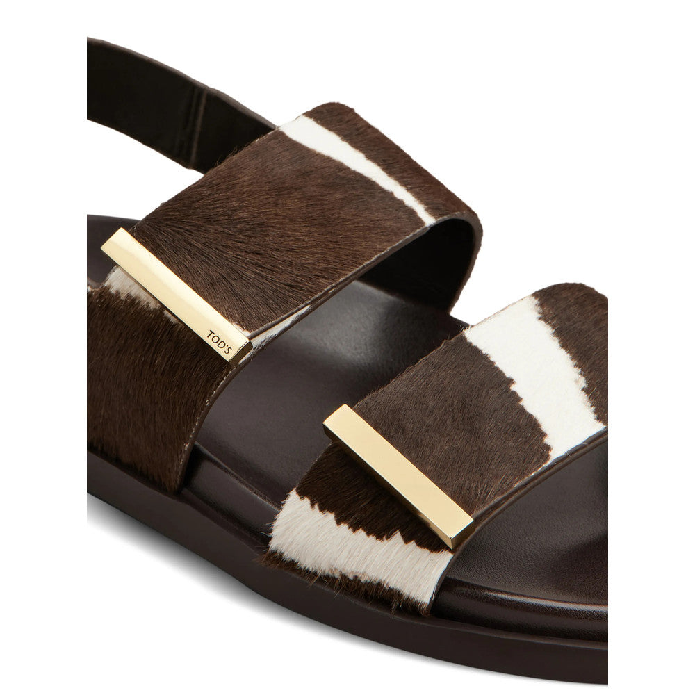 Brown Animal Print Sandals 4