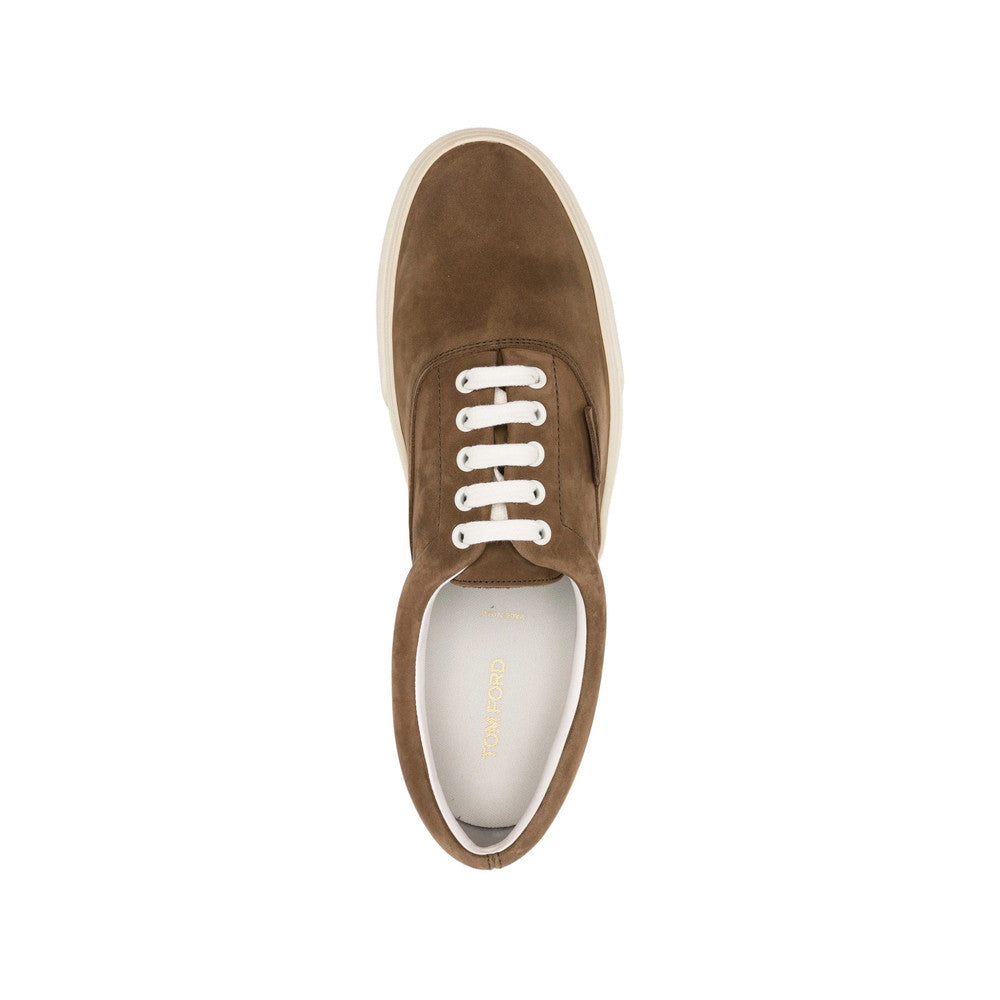Brown Logo Low-Top Sneakers 4