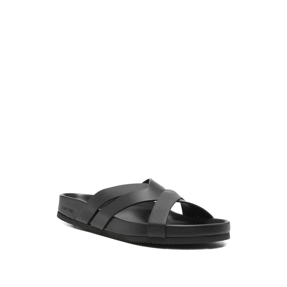 Black Crossover Sandals 4
