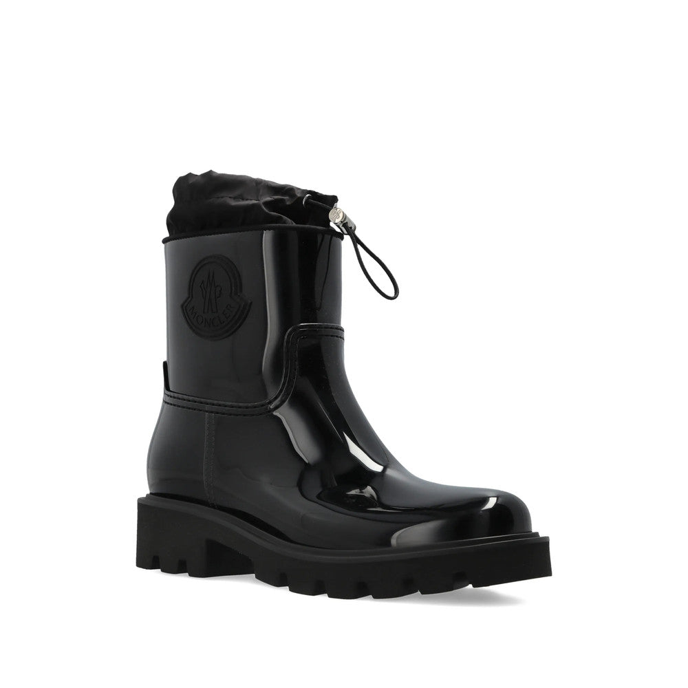 Black Logo Glossy Boots 2