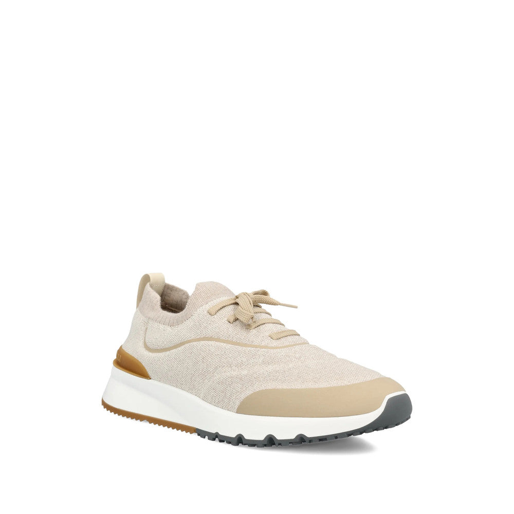 Beige Color Block Sneakers 2