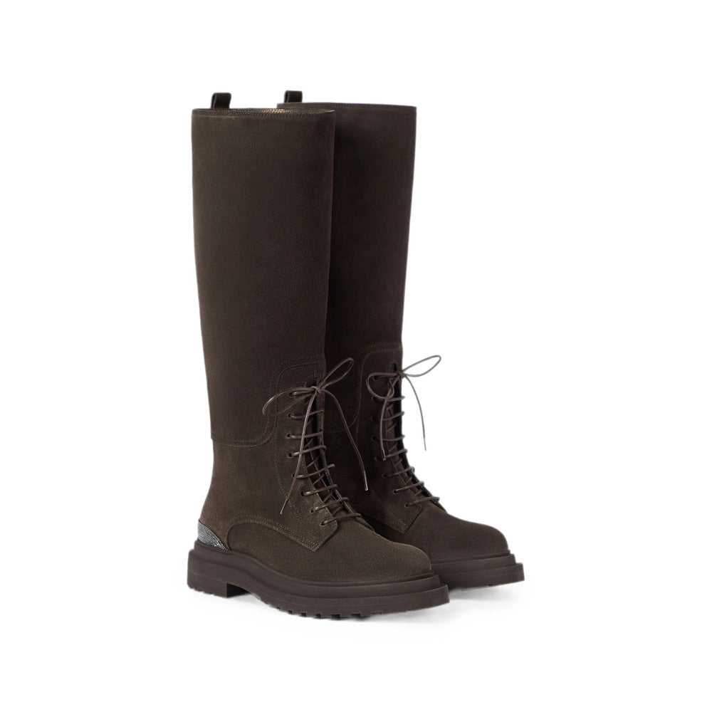 Brown Lace Up Monili Boots 2