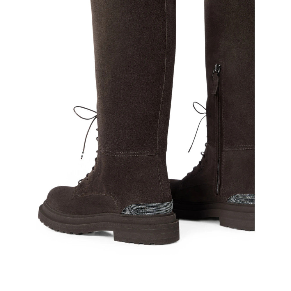Brown Lace Up Monili Boots 3
