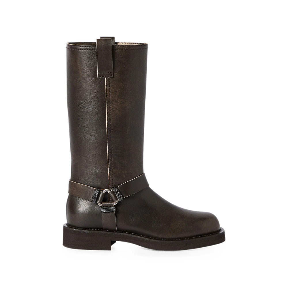 Brown Leather Monili Boots 1
