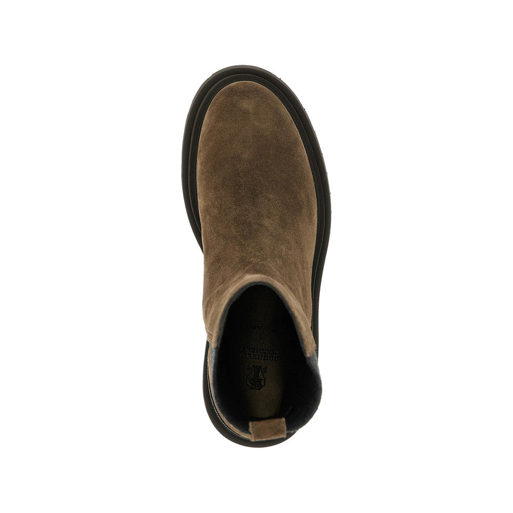 Brown Color Block Monili Boots 3