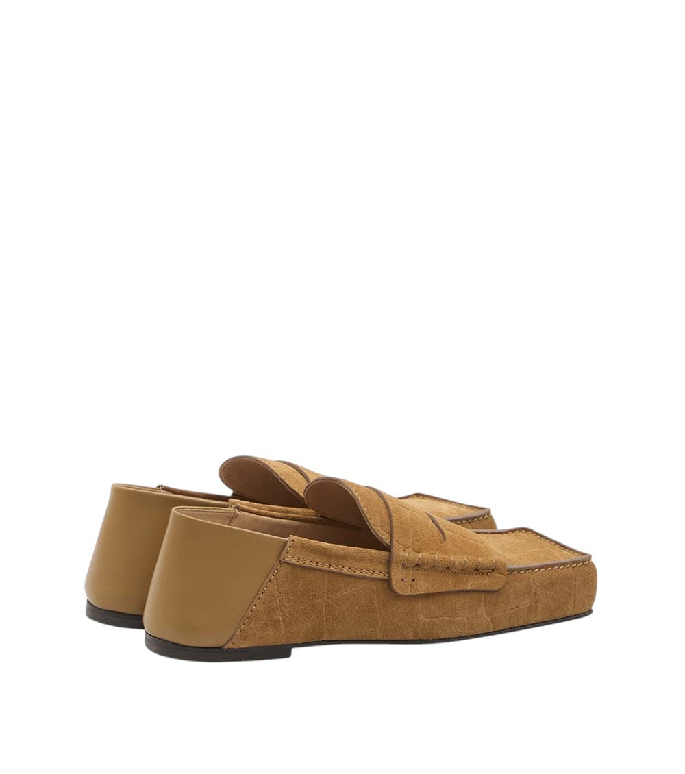 Beige Textured Loafers 3
