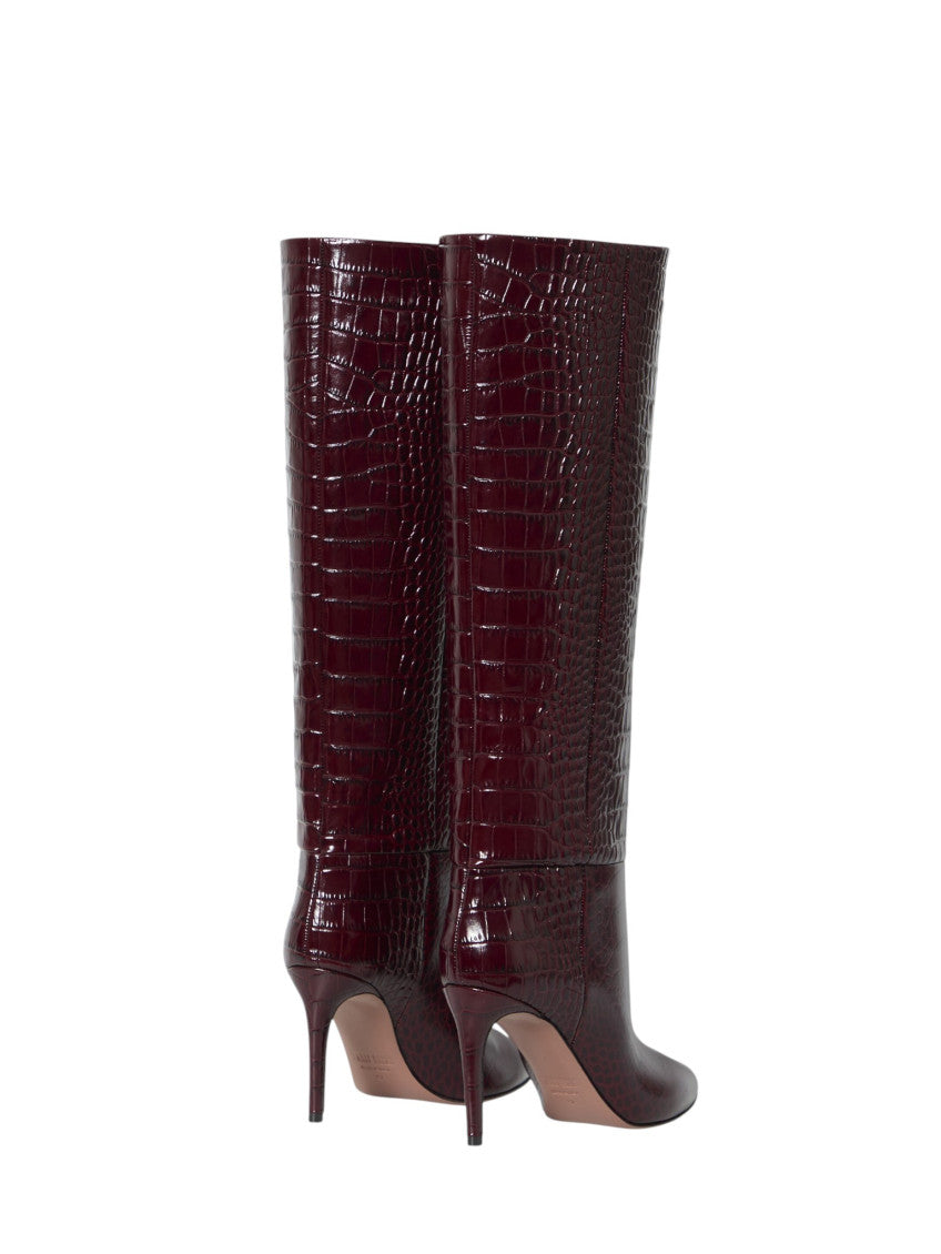 Maroon Textured Rouge Noir Boots 2
