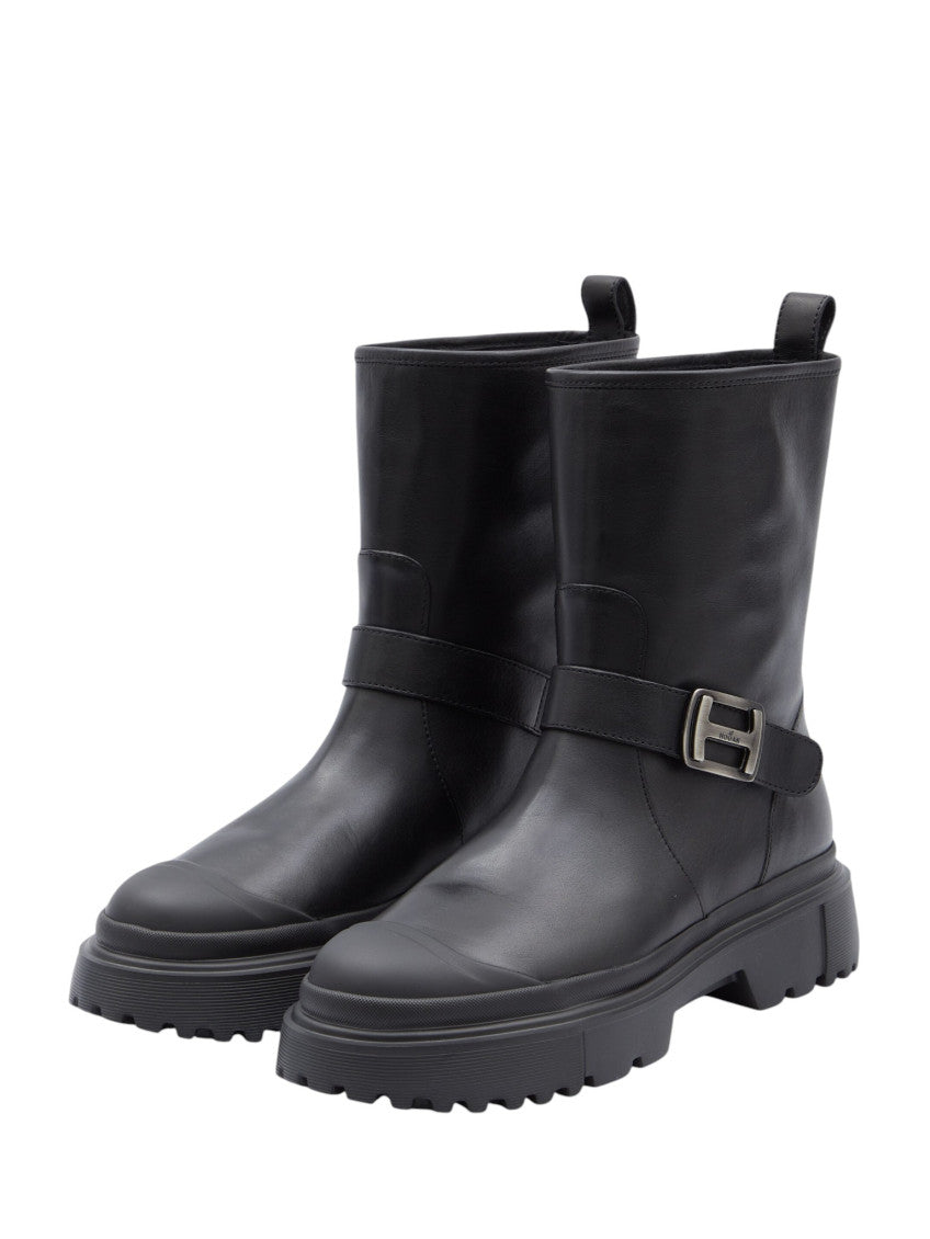 Black H619 Biker Boots 2