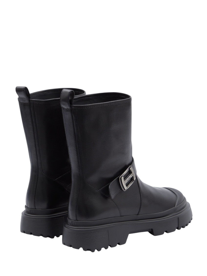 Black H619 Biker Boots 3