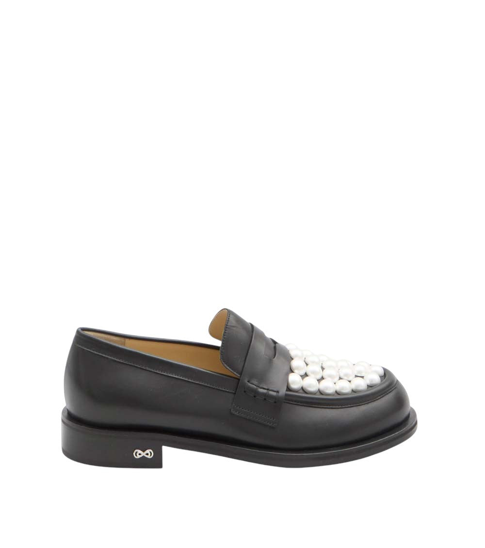 Black Embellished Sirene Loafers 1