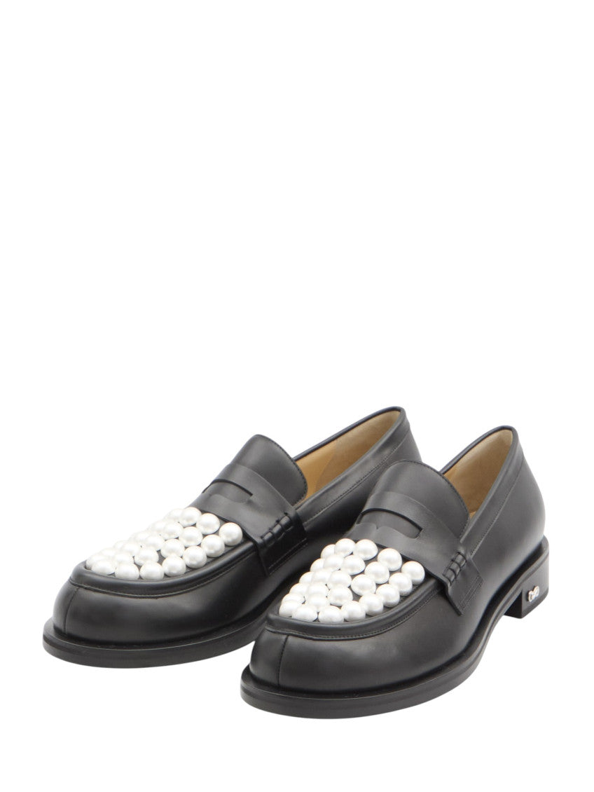 Black Embellished Sirene Loafers 2