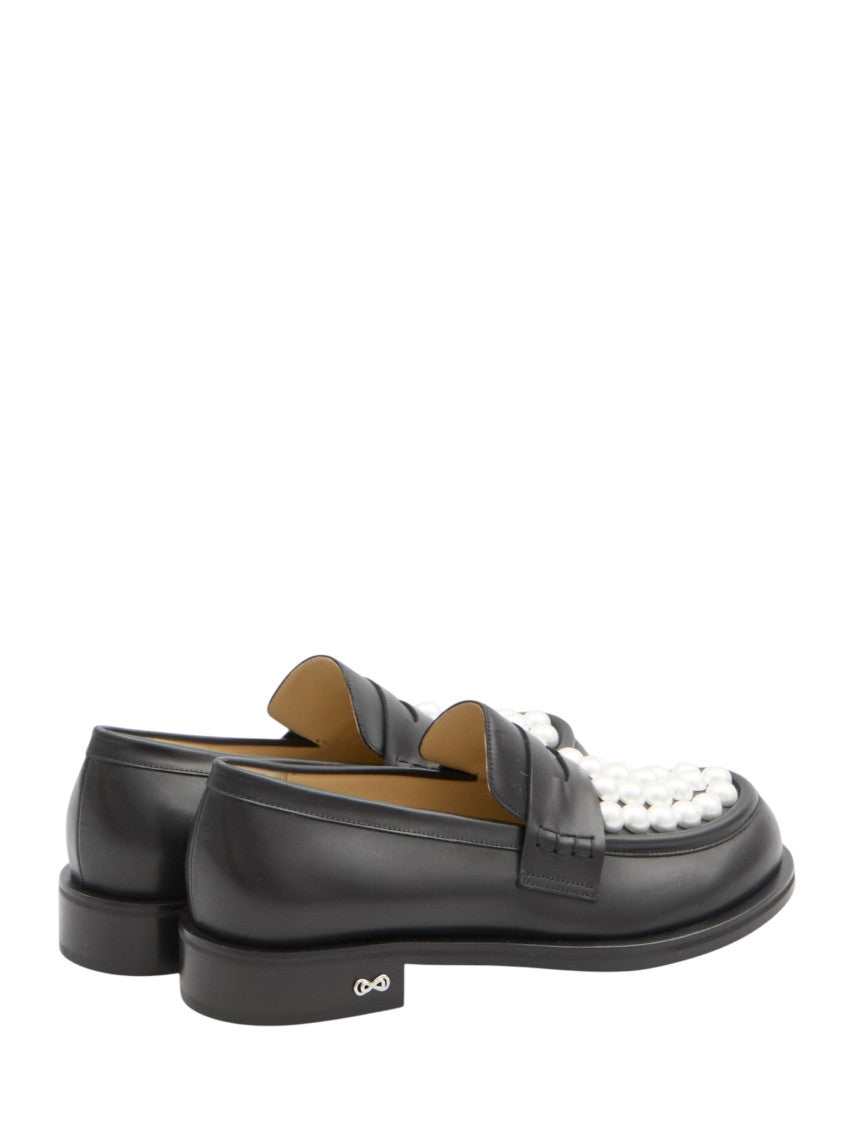 Black Embellished Sirene Loafers 3