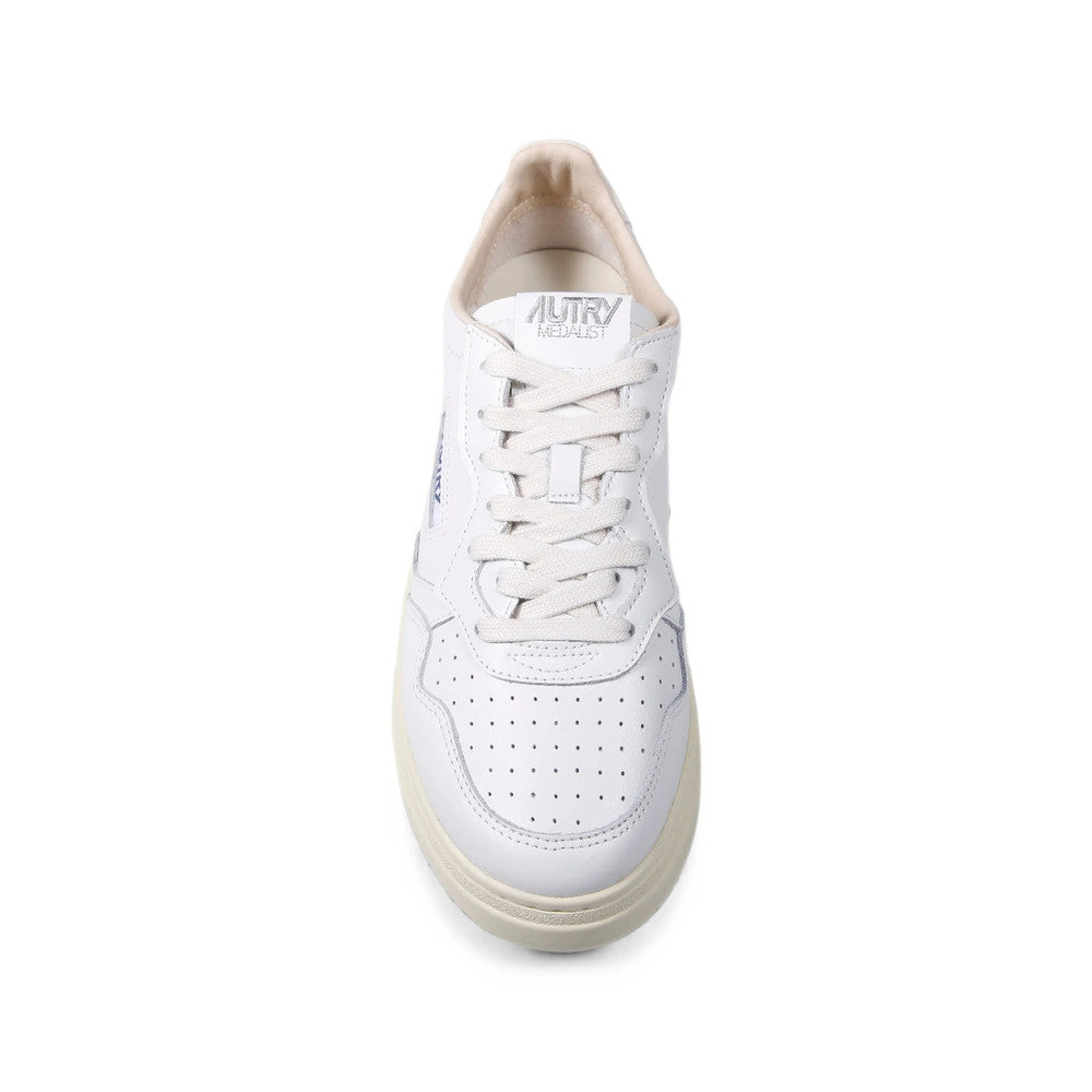 White Perforated Medalist Sneakers 2