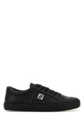 Black Leather Domino Sneakers 1