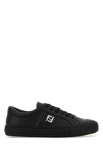 Black Leather Domino Sneakers 1