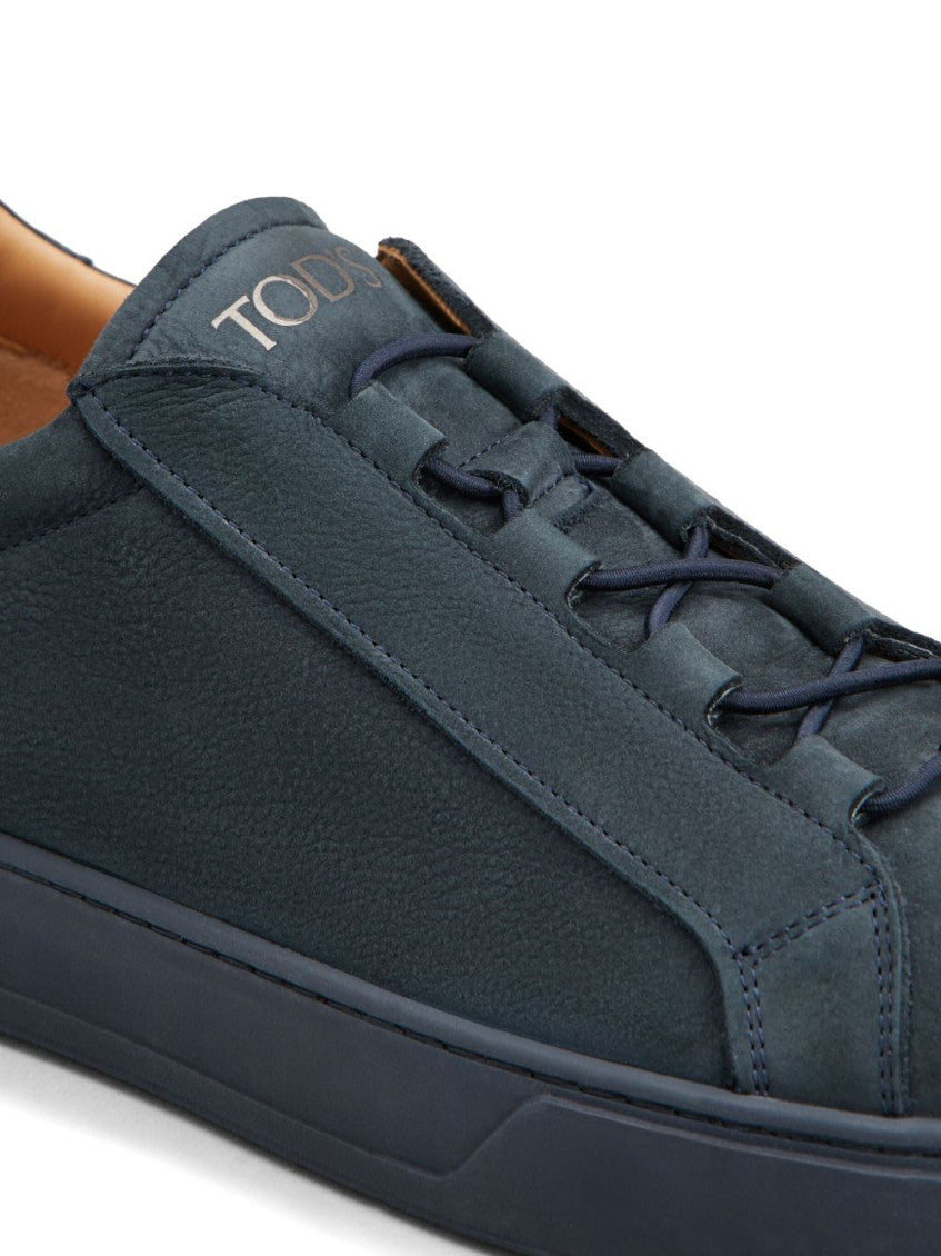 Navy Blue Round Toe Sneakers 4