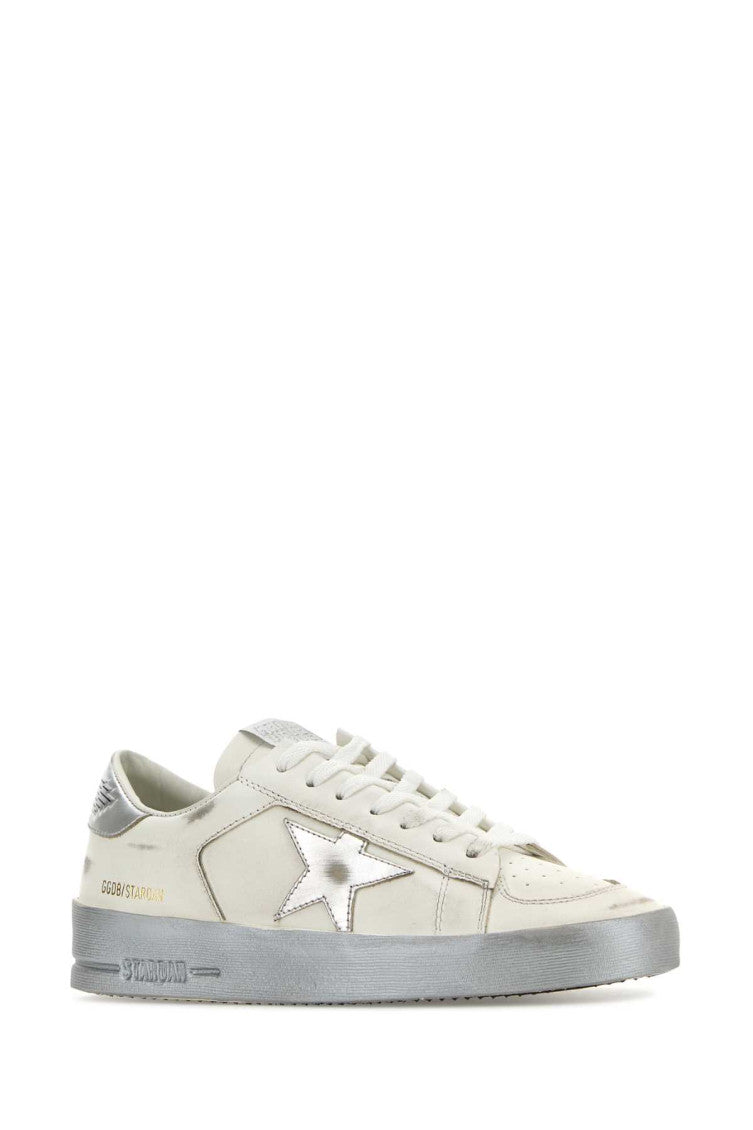White Leather Stardan Sneakers 2