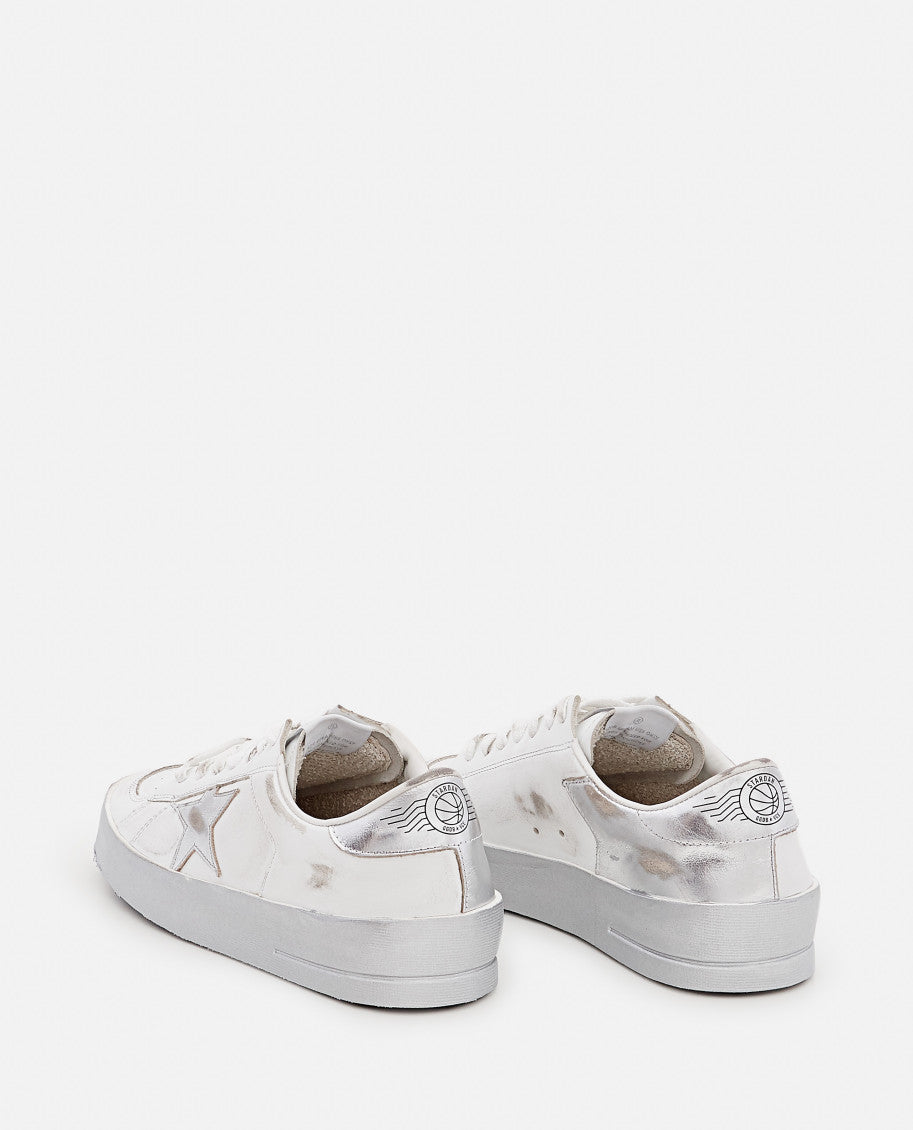 White Leather Stardan Sneakers 3