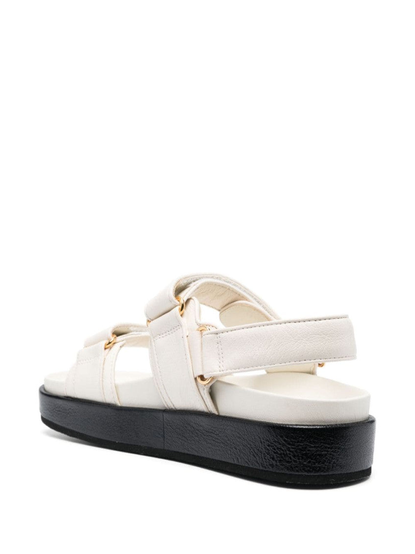 White Logo Sandals 3