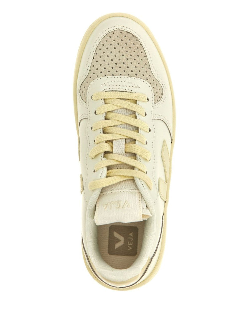 White V-10 Leather Sneakers 2