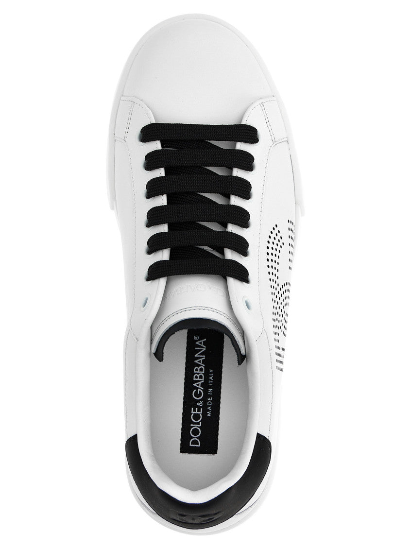 White Black Logo Sneakers 4