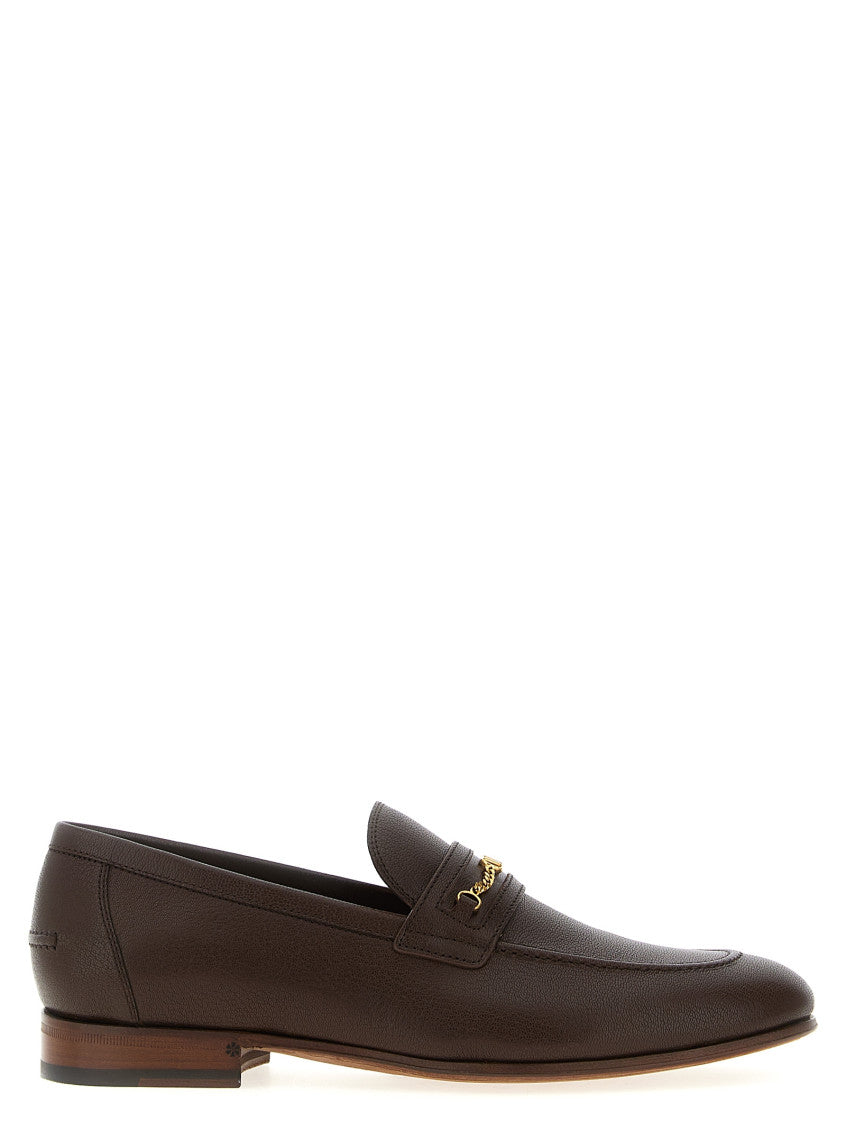 Dark Brown Logo Loafers 1