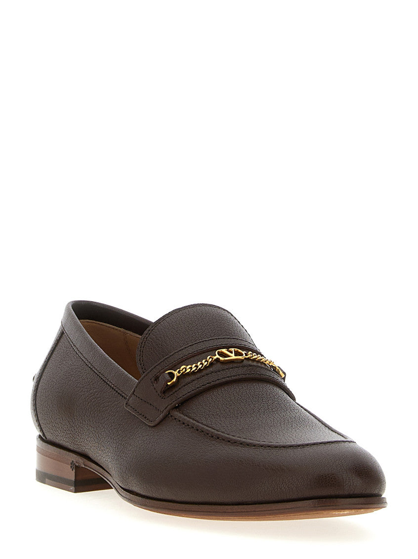 Dark Brown Logo Loafers 2