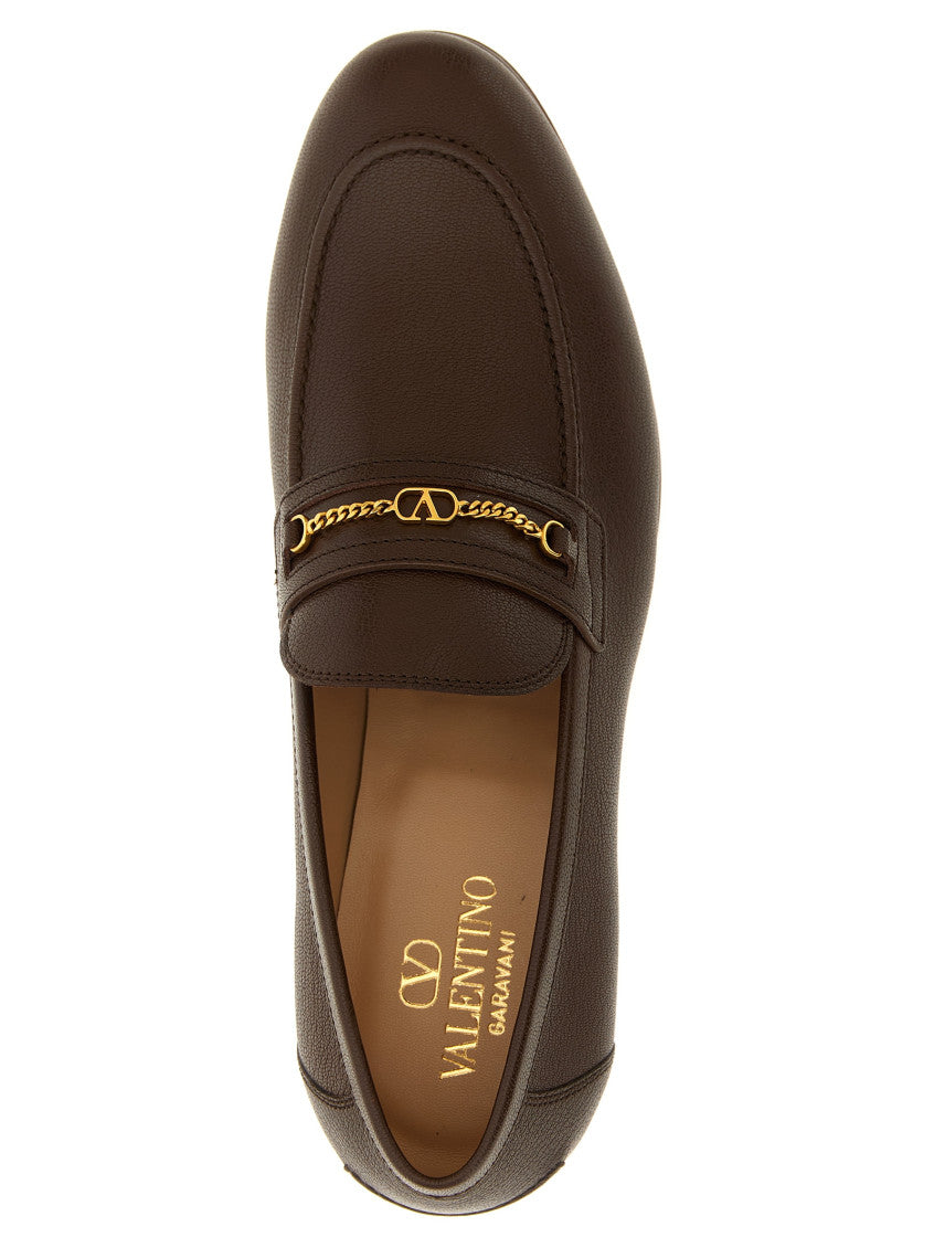 Dark Brown Logo Loafers 4
