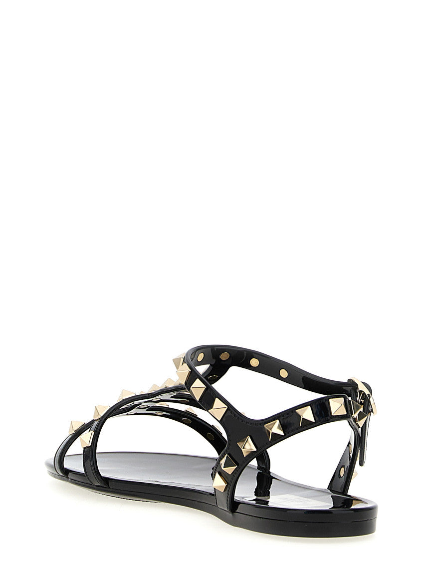 Black Rockstud Sandals 3