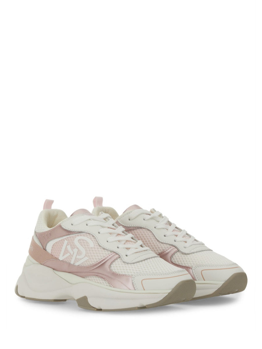 Pink Lace Up Sneakers 2