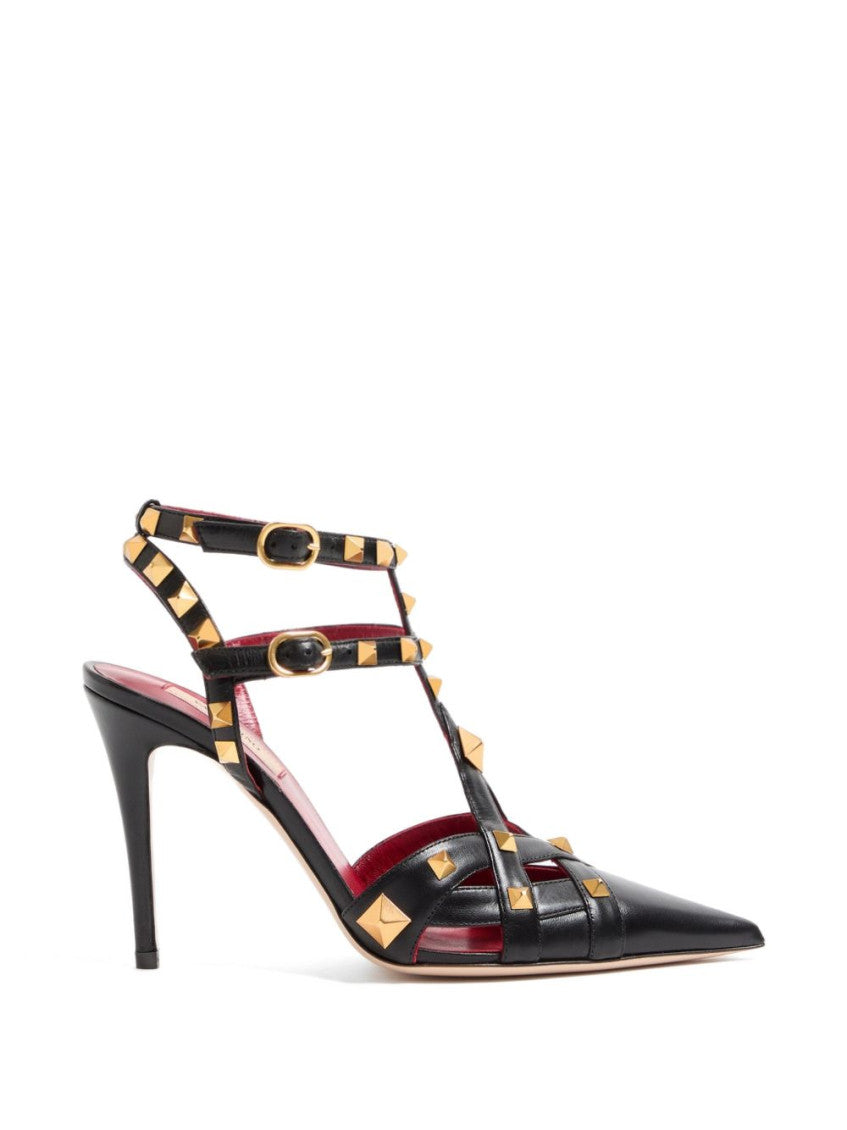 Black Studdy Leather Pumps 1
