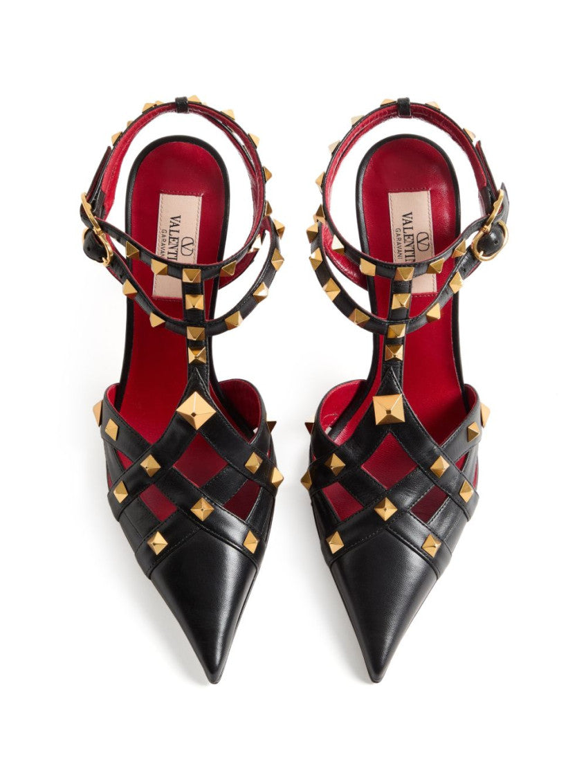 Black Studdy Leather Pumps 7