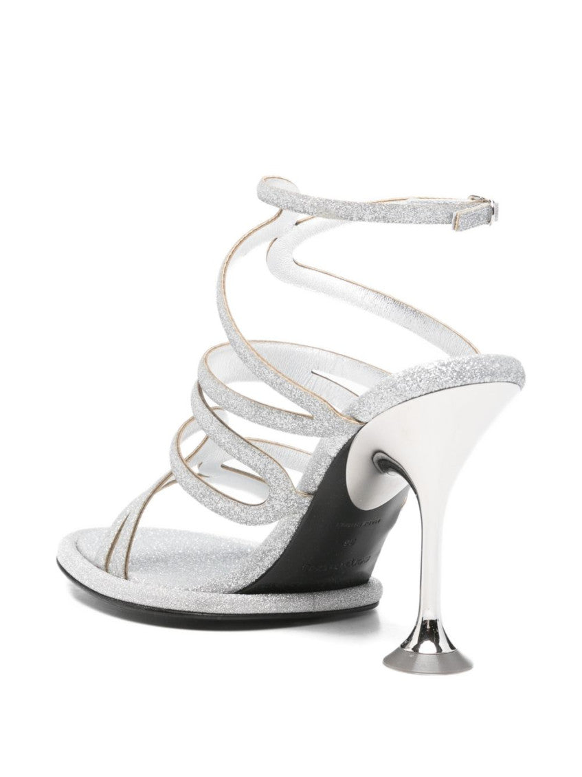 Silver Glittered Heels 4