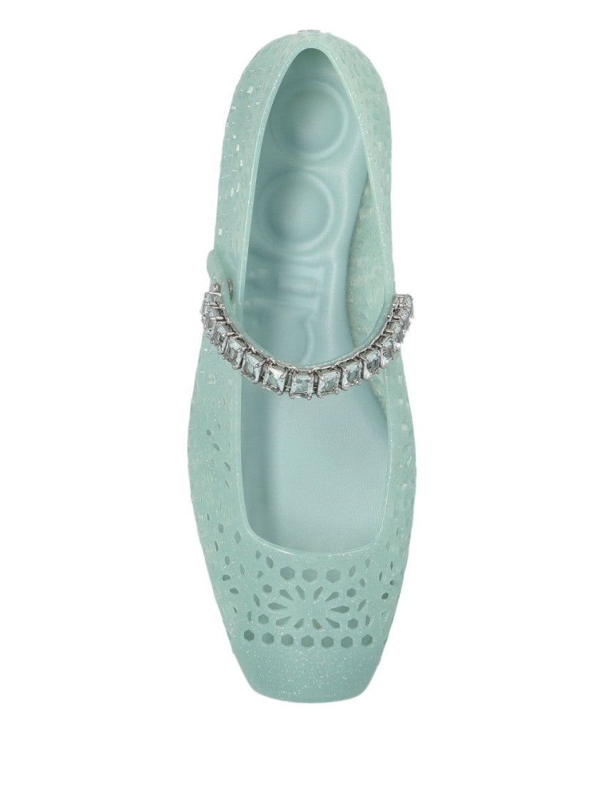 Green Jelly Ballet Flats 2
