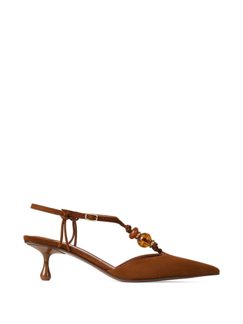 Brown Embellished Pumps 1