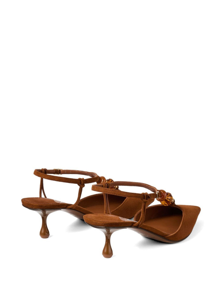 Brown Embellished Pumps 2