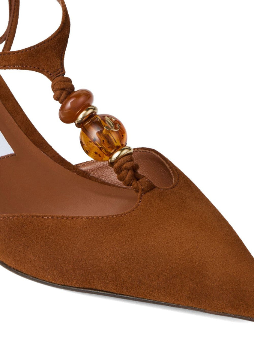 Brown Embellished Pumps 3