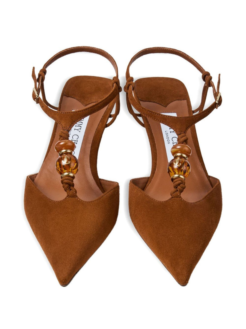 Brown Embellished Pumps 4