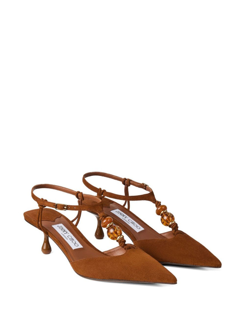 Brown Embellished Pumps 5