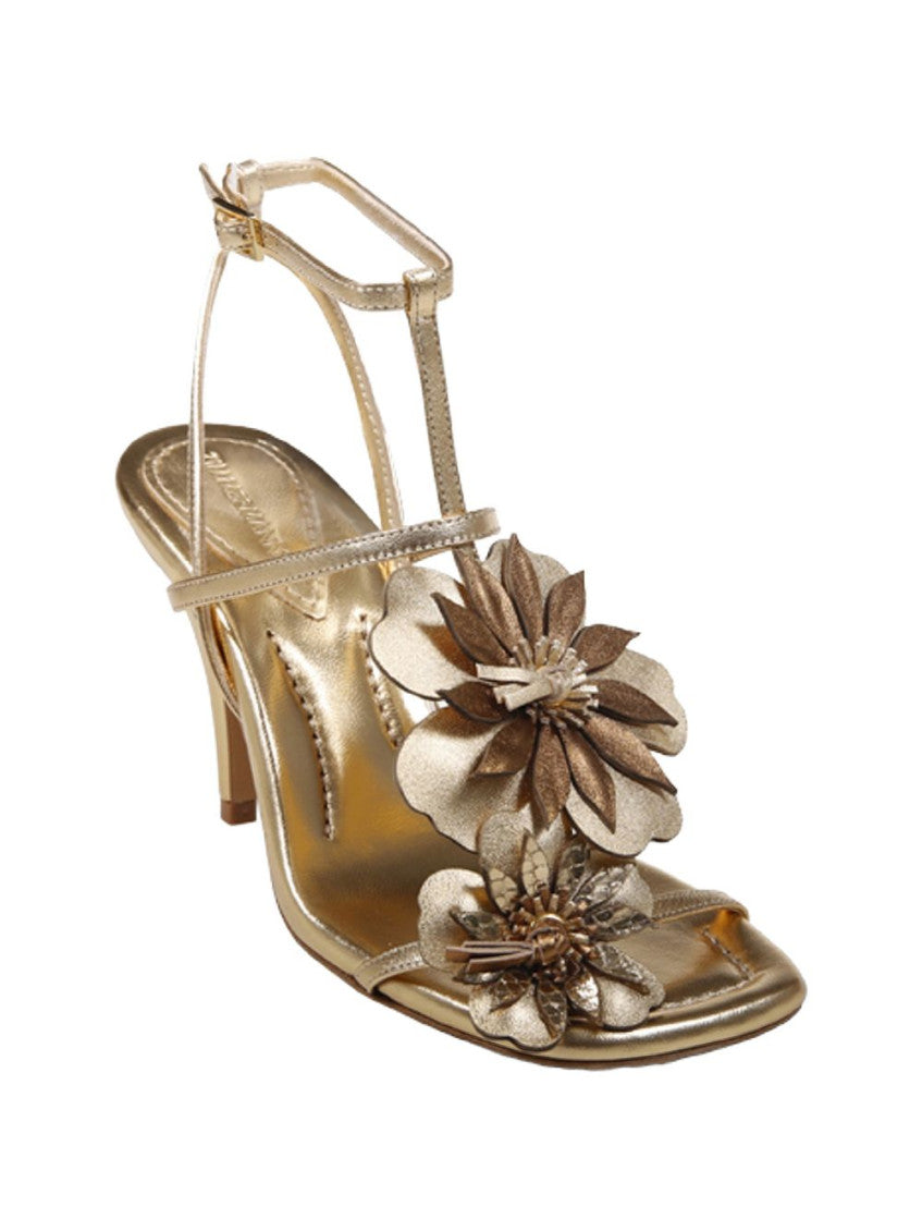 Gold Floral Embellished Heels 3